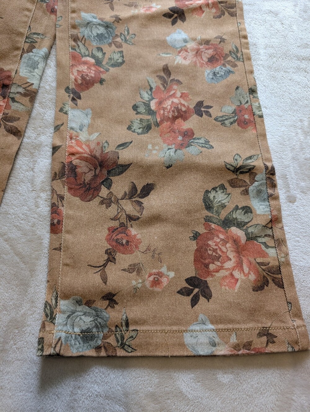 Flamingals Floral Print High Waist Straight Leg Crop Pants NWT Medium - Picture 5 of 11